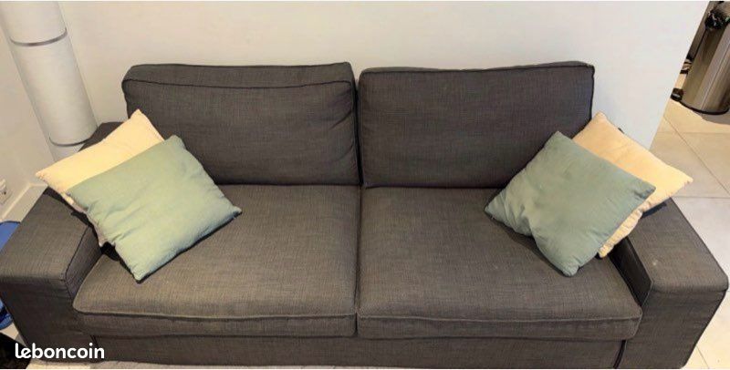 IKEA KIVIK Canapé 3 places avec méridienne longue/Grann/Bomstad Noir