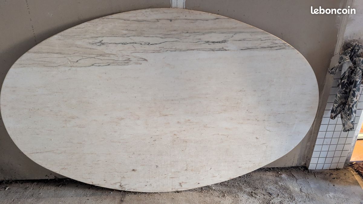 Plateau Ovale Table Marbre Rose du Portugal (image 3)