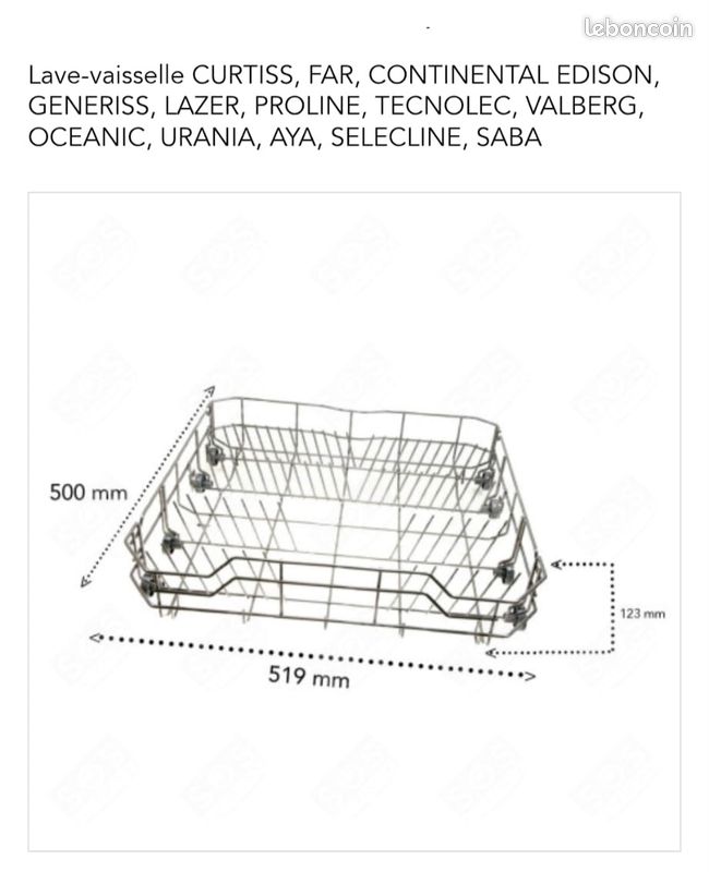 Panier lave vaisselle ( inférieur et supérieur) (image 7)