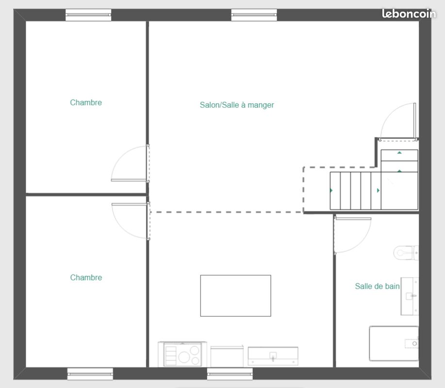 Appartement 3 pièces 45 m² · à Granville · 45 m² · 140 000 €