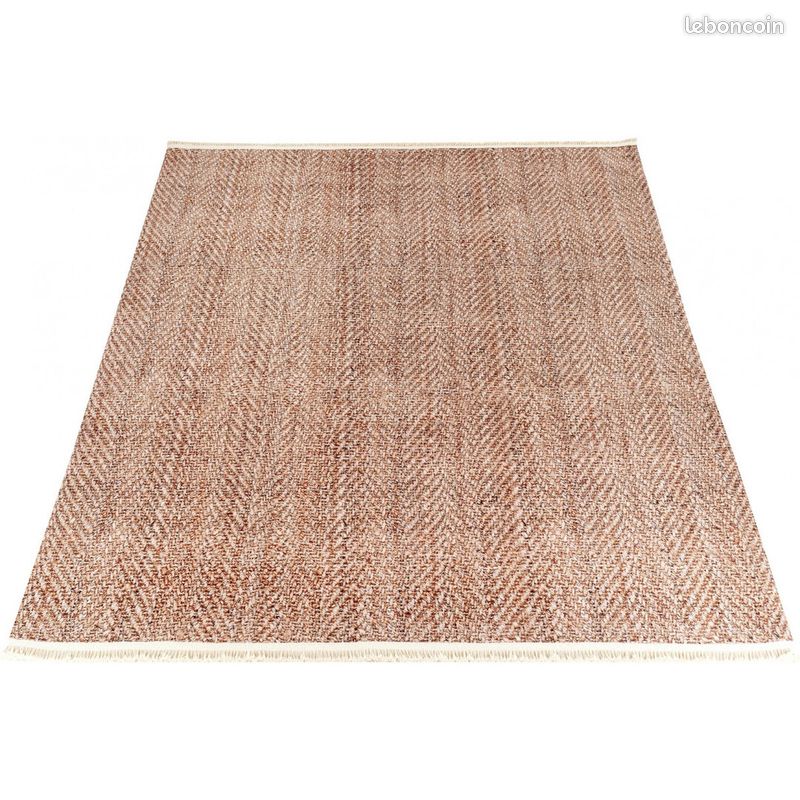 Tapis moderne à franges lavable en machine Sugar Beige 160x230 (image 3)