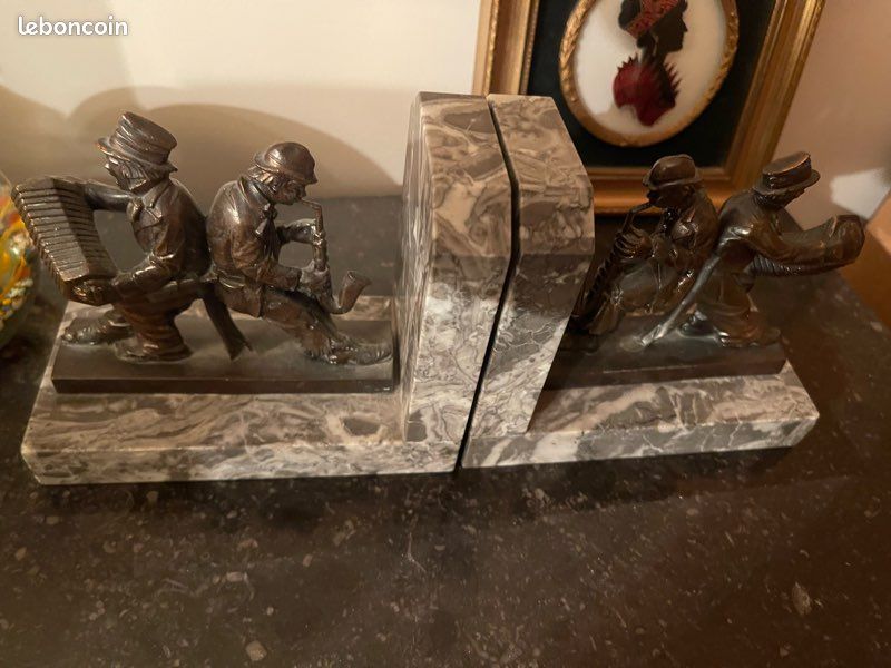 Serre livres art déco en bronze (image 1)