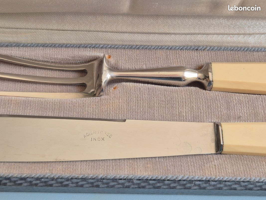 Service / couverts à gigot 2 pièces ancien / vintage - Acier forgé