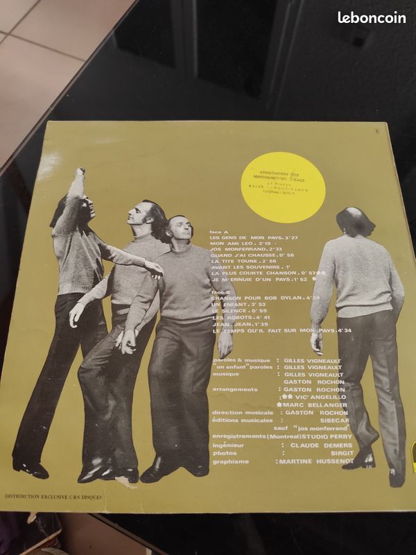Disque vinyle 33t : gilles vigneault (image 2)