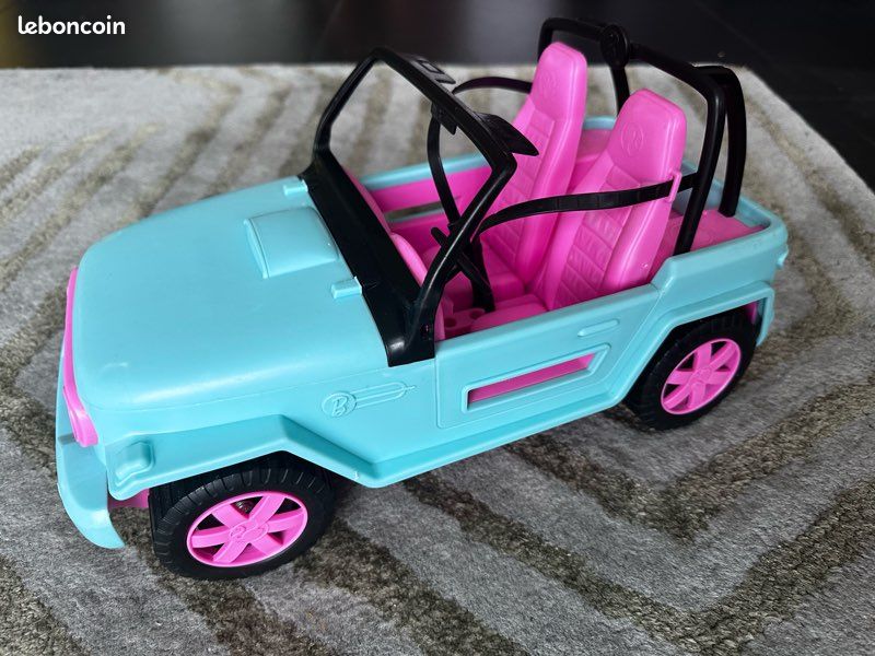 Barbie Buggy decapotable de plage rose Et 2 poupees mannequin - Jeux & Jouets