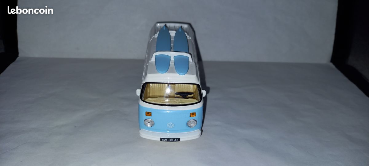 Voiture Miniature NOREV Volkswagen T2B Camper Van 1973 - Échelle 1/43, Métal, Couleur Bleue, Collection