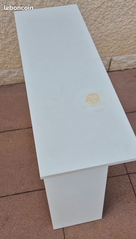 Bureau Tréteaux Blanc et plateau verre IKEA (image 6)