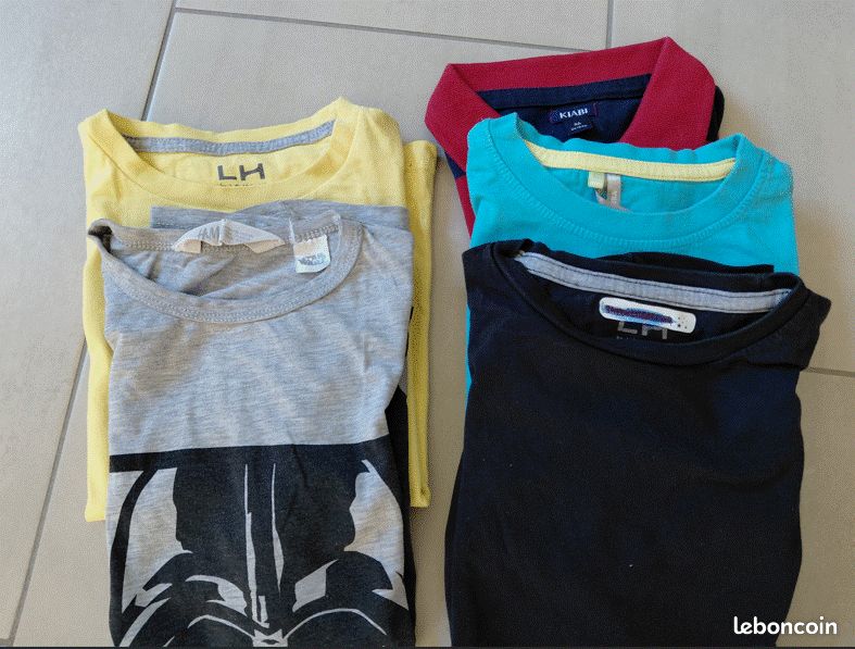 4 T-shirts + 1 polo manches courtes 8 ans (image 2)