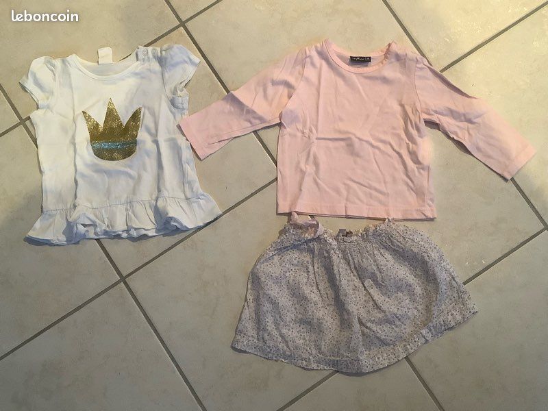 Lot fille été 18-24 mois robe jupe short t-shirt combicourt combinaison Dpam H&M Orchestra (image 4)