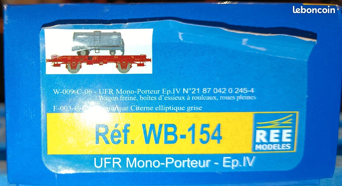 Wagon REE Modèles – UFR Monoporteur + Remorque Paris-Turin – WB649 – Neuf