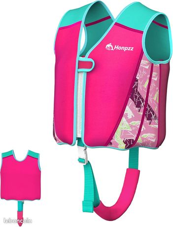 Gilet Flottant Enfant 4-12 Ans – Fermeture éclair, Réglable, Pour Piscine Et Plage