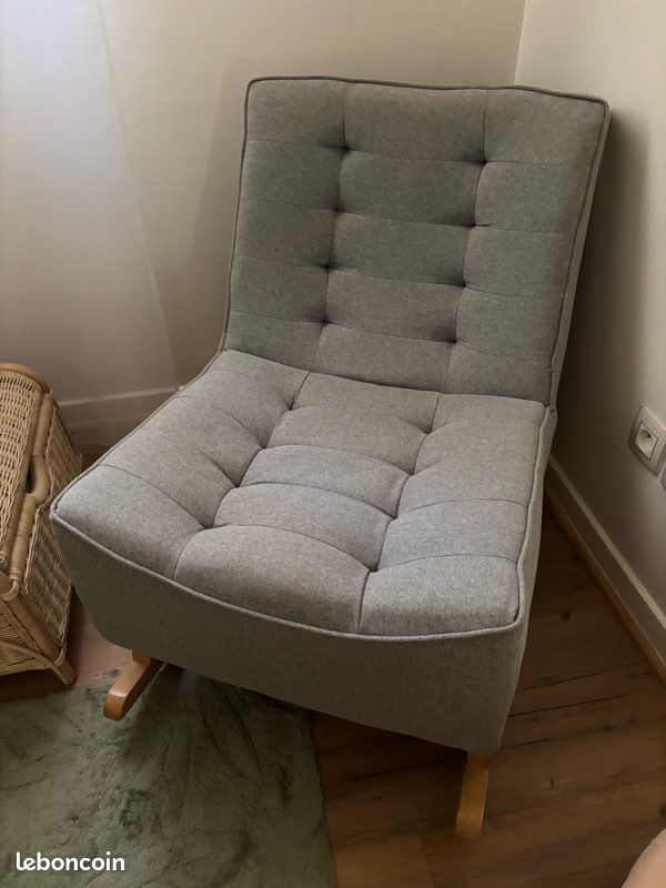 Fauteuil rocking chair gris (image 1)