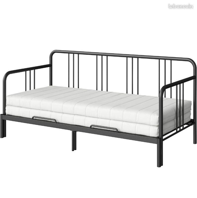 Lit banquette metal Fyresdal ikea, sans matelas (image 1)