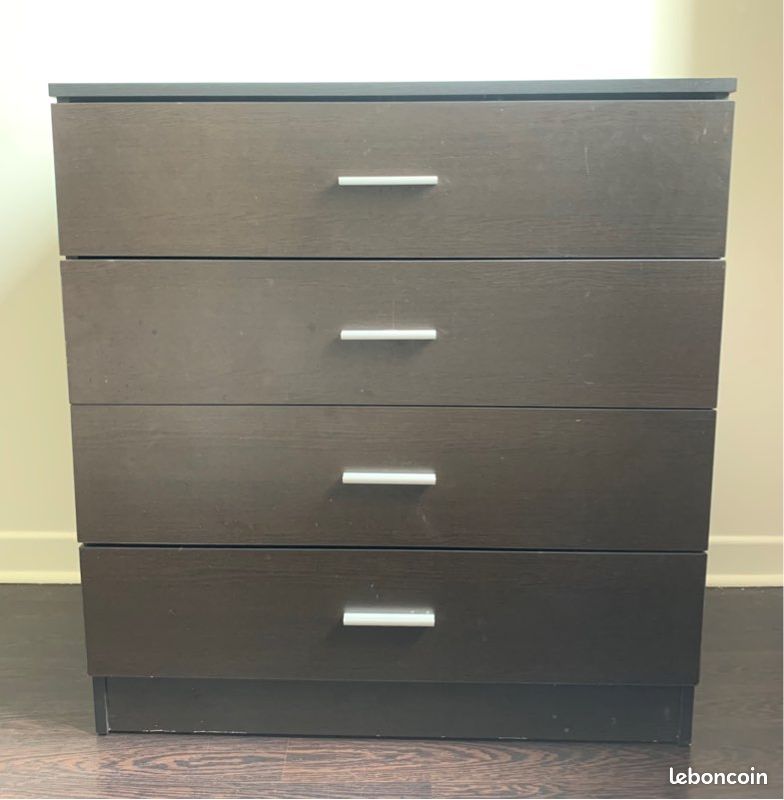 Commode 4 tiroirs Wenge Brun Foncé (image 1)
