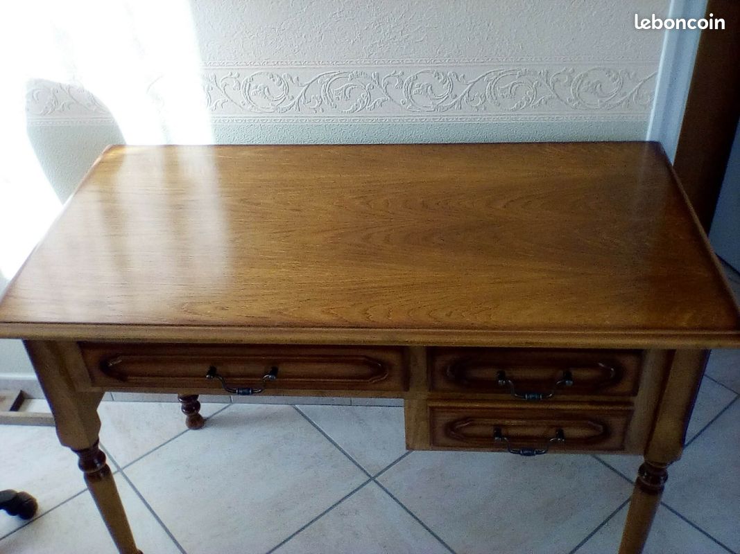 Bureau chêne 111,5 x 60 cm TBE (et85) (image 2)