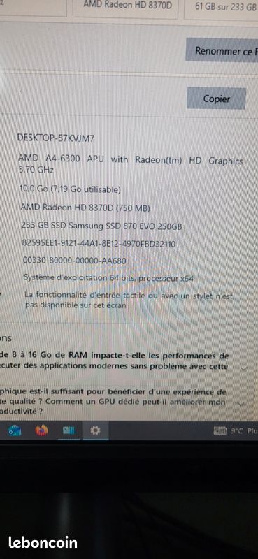 PC AMD A4-6300 Bureautique (image 2)