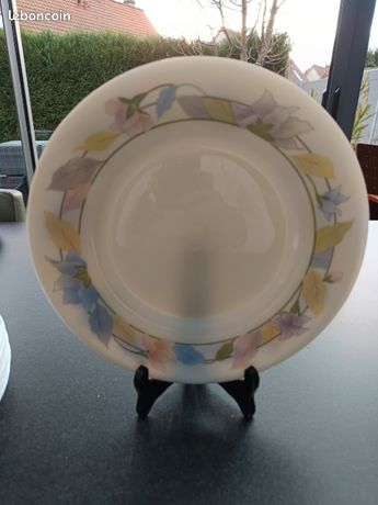 Lot De 5 Assiettes Arcopal Vintage Motif Floral Orange Et Blanc - Verre Rétro, Parfait Pour Déco Ou Cuisine