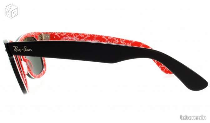 Ray-ban Wayfarer coloris noir imprimé rouge (image 3)