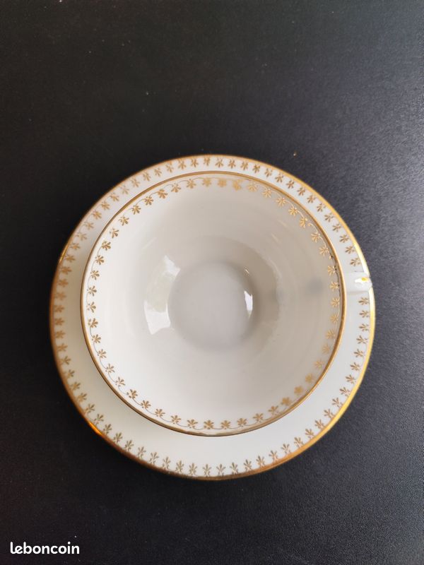 Tasse et sous-tasse Limoges doré (image 2)
