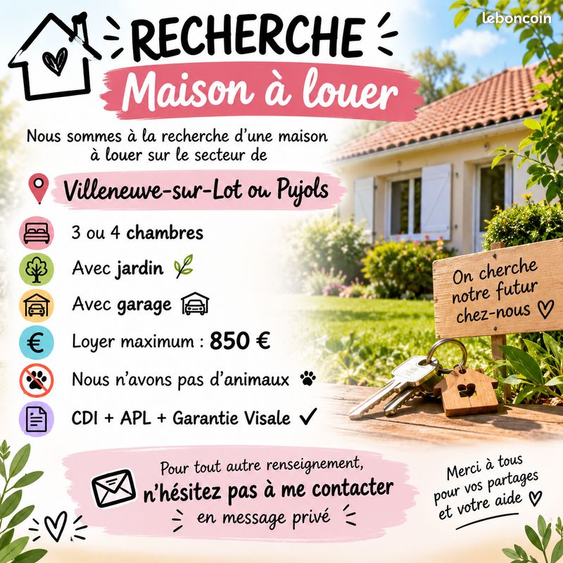 Maison 4 pièces 100 m² · à Bias · 100 m² · 850 €/mois