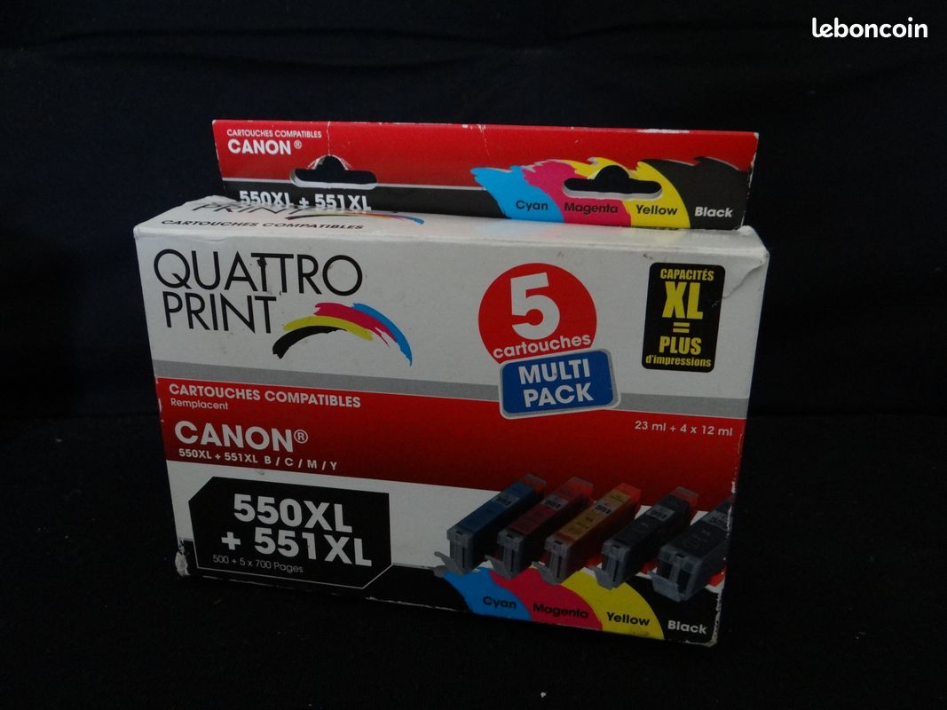 Cartouche D'encre Canon Noir 550 XL - Originale, Neuf Emballé - Pour Imprimantes Compatibles