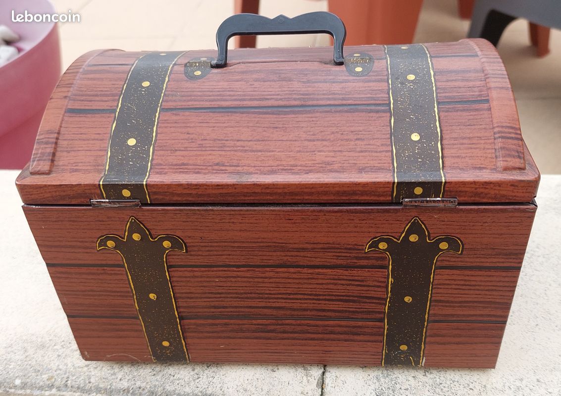 Coffre Au Trésor En Bois Et Métal Avec Cadenas - 2 Tailles (S Et L) - Décoration Vintage, Rangement Bijoux, Souvenirs