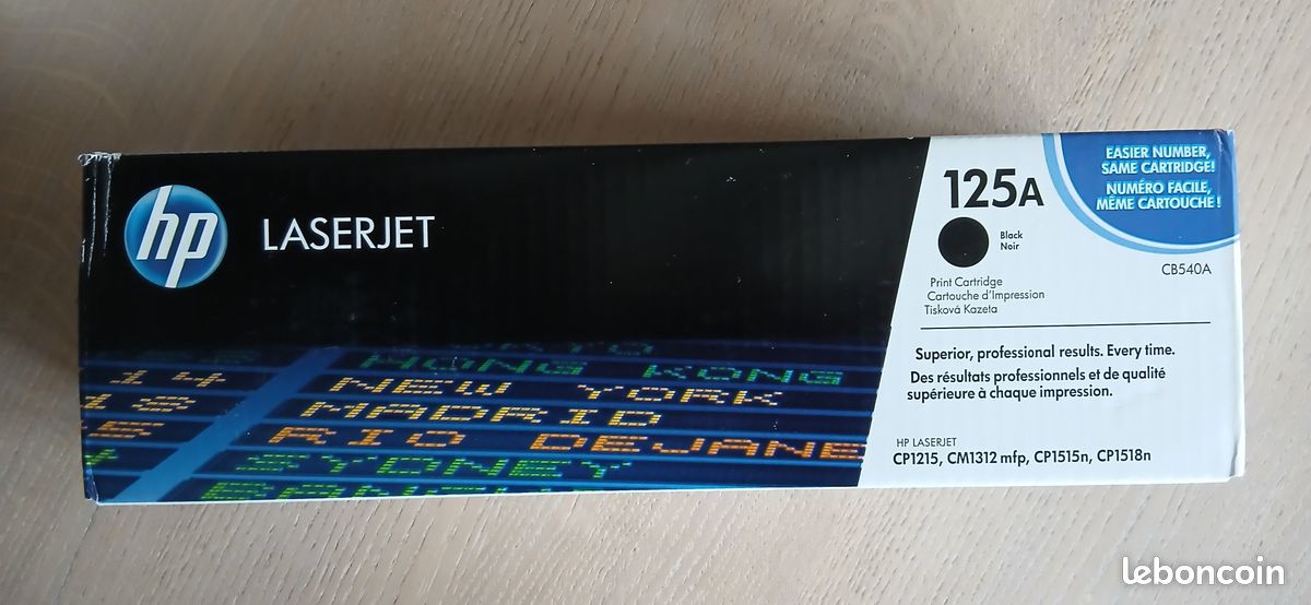 Cartouche Toner HP LaserJet Original 125A Noir CB540A - Compatible CP1215, CM1312, CP1515n, CP1518n