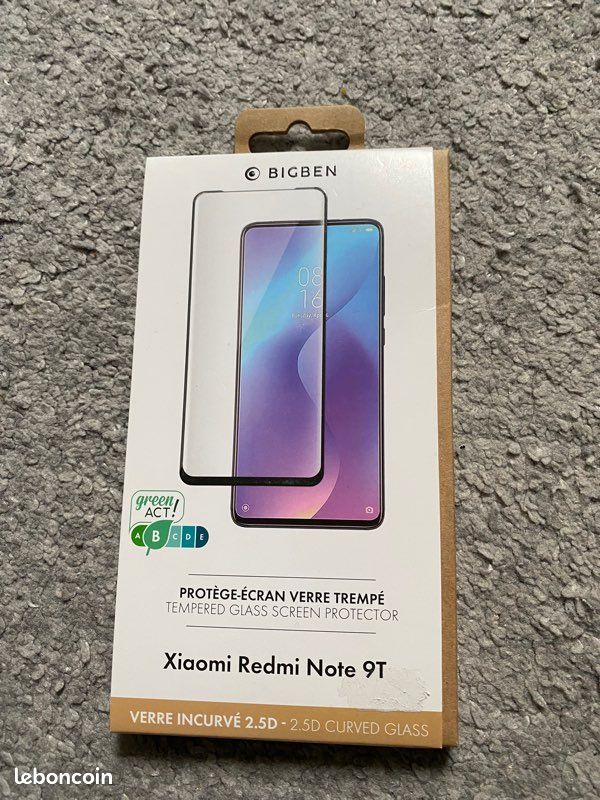 Verre trempé pour Xiaomi Redmi Note 9T 5G neuf (image 1)