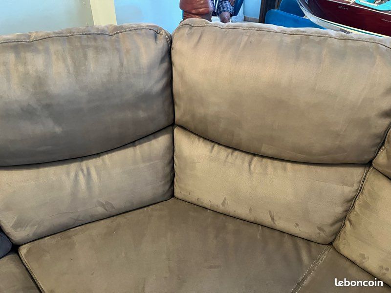 Grand canapé d’angle gris/taupe avec assise relax (image 13)