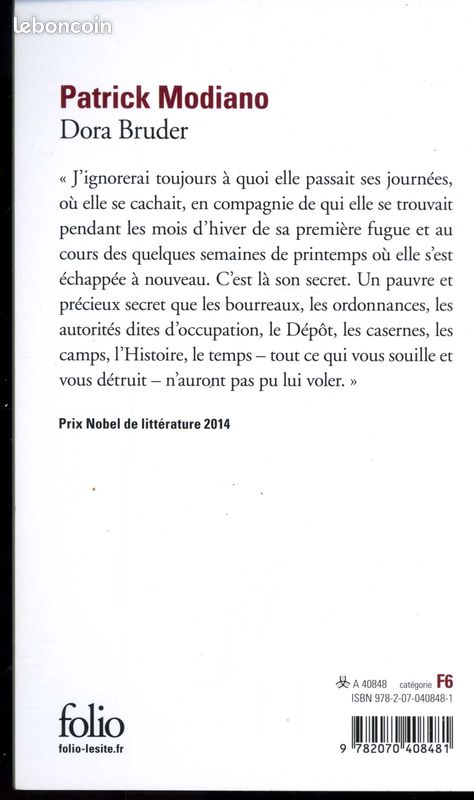 911R - Patrice MODIANO / Dora Bruder - COMME NEUF (image 2)