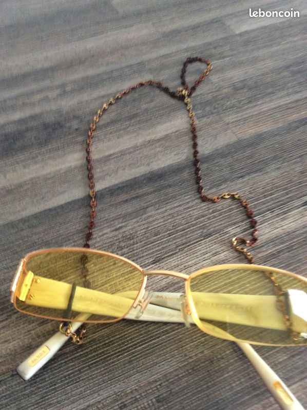Lunettes femme MOREL verre jaune branche bordeaux 8 euros (image 1)
