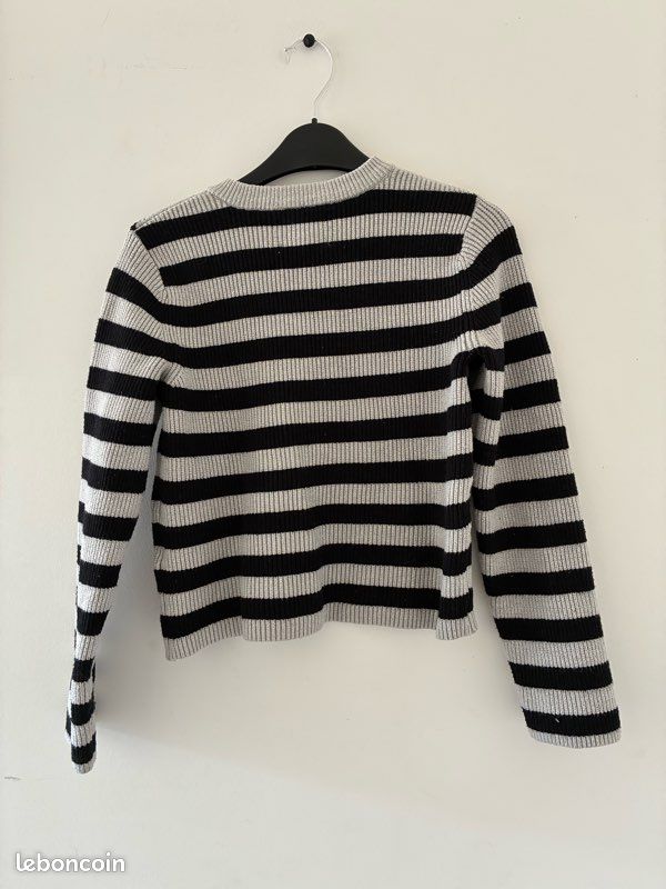 Brave Soul - Pull rayé oversize - Noir et blanc