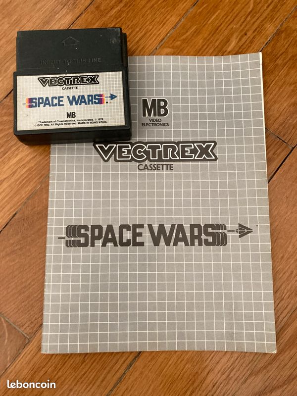 Cartouche Vectrex - Space Wars - Jeu Vidéo Vintage - Boîte Et Notice Incluses