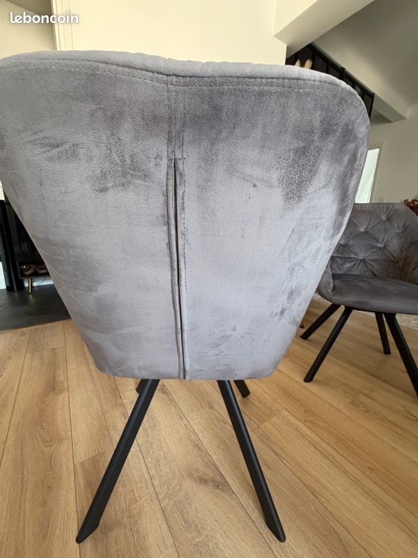 2 Chaises pivotante en velours (image 3)