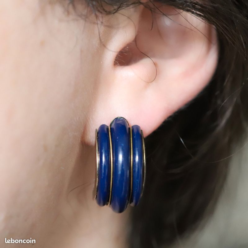 Boucle D'oreille Ancienne Vintage En Métal - Bijou Occasion Rétro