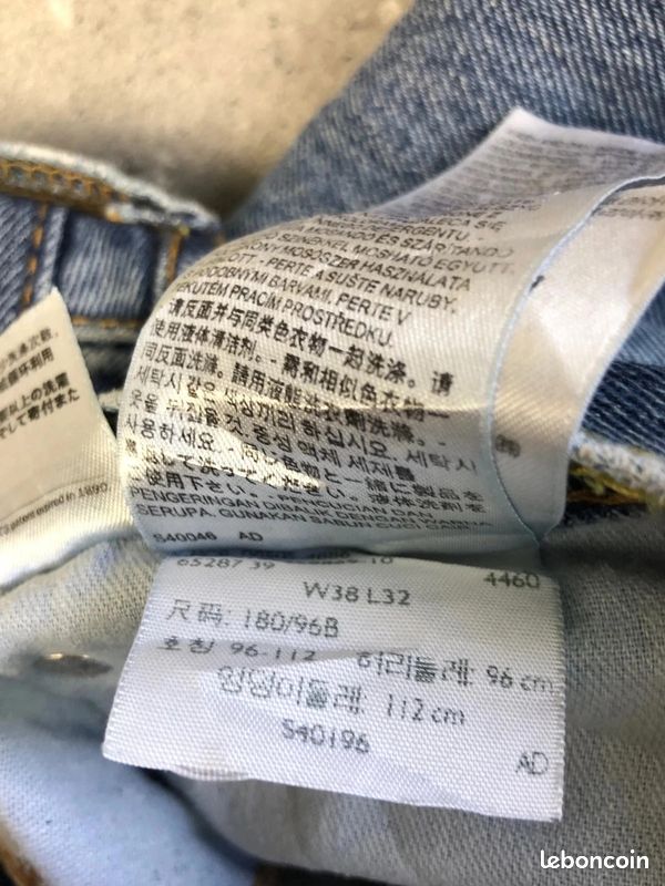 Jean Levi's 505 Straight pants Homme W38 L32 100% coton denim Blue baggy (image 14)