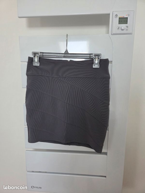 Jupe crayon gris 36 S Straboski (image 2)