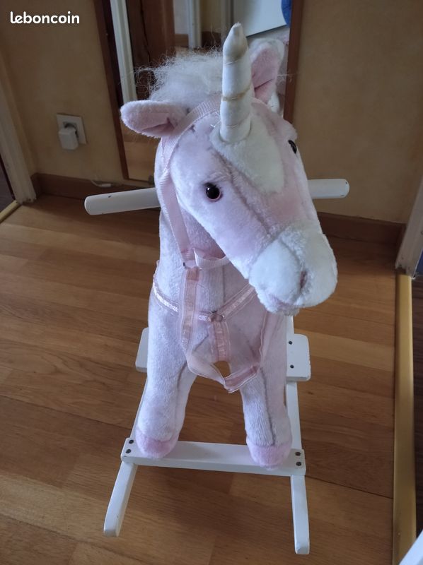 Cheval à bascule Licorne rose (image 2)