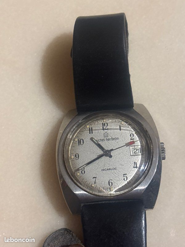 Montre Bracelet Vintage IMPEC Michel Herbelin Mécanique Vers 1960 - Boîtier Argenté, Cadran Doré, état Fonctionnel