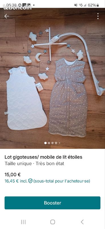 Lot 2 gigoteuses/ mobile étoile (image 1)