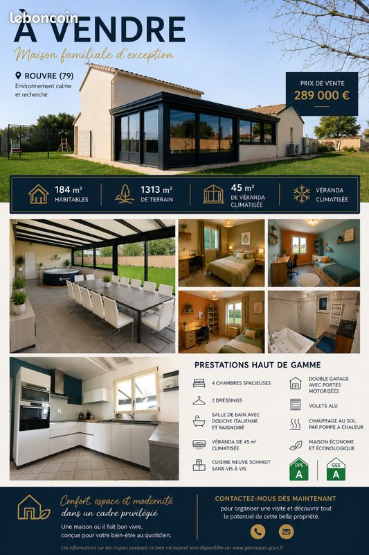 Maison 7 pièces 183 m² · à Échiré · 183 m² · 289 000 €