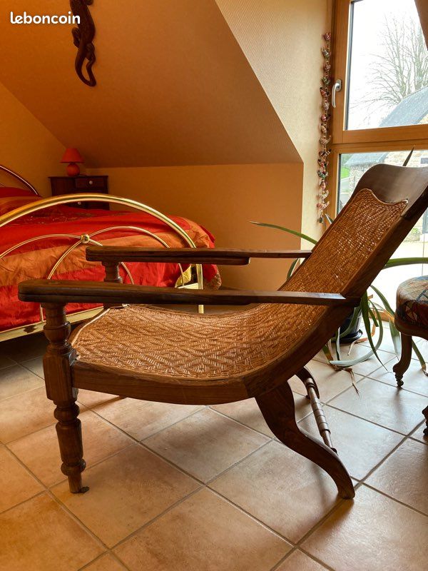 Lot de 2 fauteuils coloniaux en teck et palissandre (image 2)