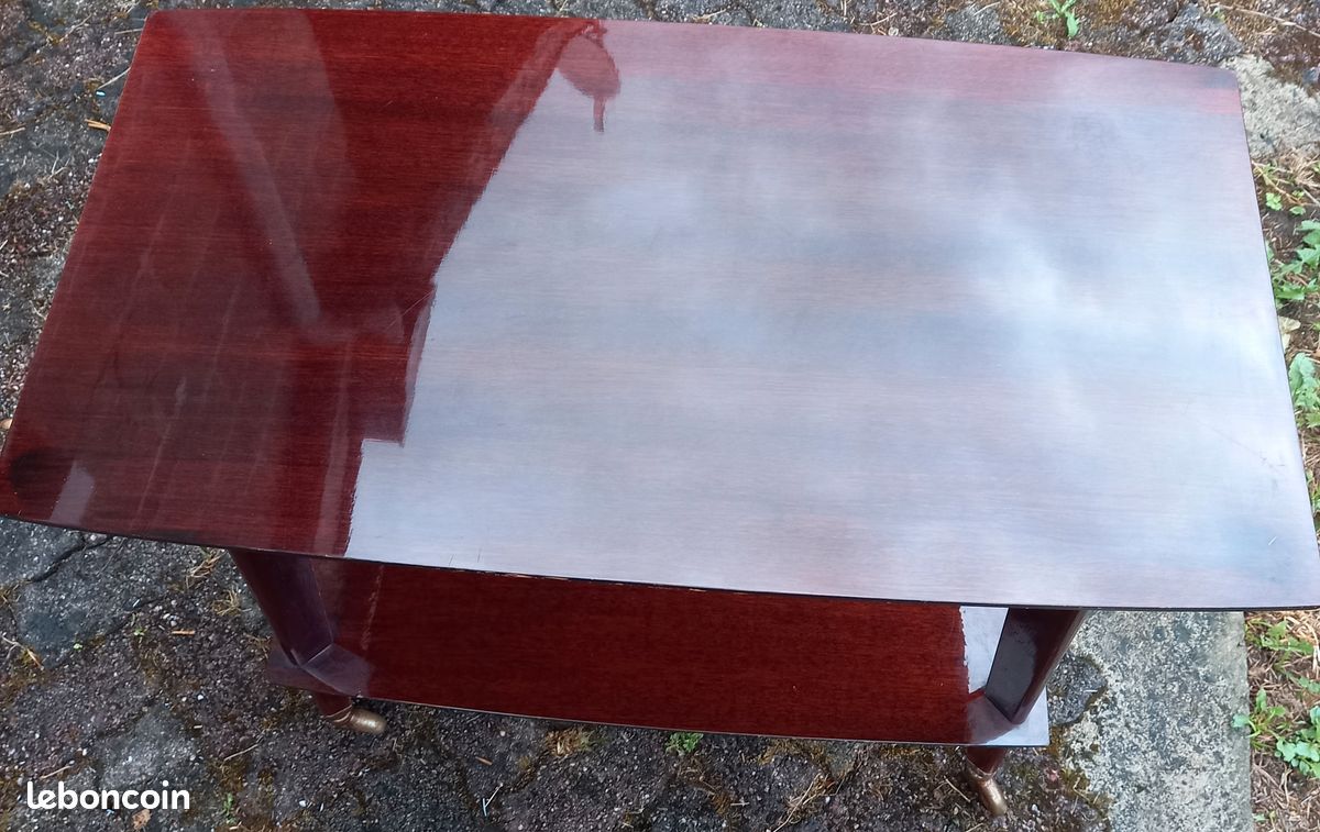 Meubles TV ou desserte couleur acajou vintage sur roulettes 76 75 x 42cm ttese (image 4)