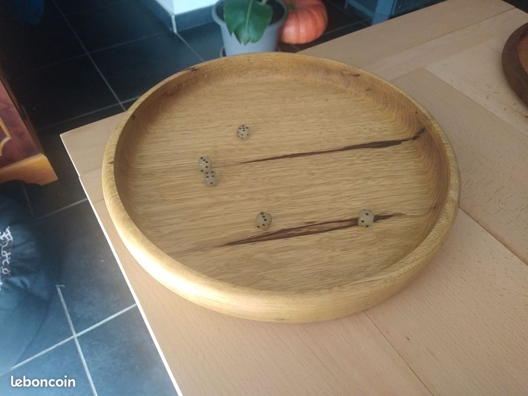 Plateau pour dés Farkle, Plateau en bois pour le jeu de dés classique Farkle avec 6