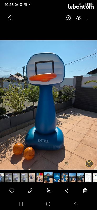 Panier De Basket Gonflable – Jeu De Lancer Intérieur/Extérieur – Support Et Ballon Inclus – Sportif Et Ludique Pour Toute La Famille