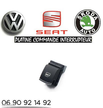 Bouton Lève-vitre Electrique 6V1959857 Pour Skoda Pour Rapid 2013-2020 Régulateur De Fenêtre Principal Interrupteur De Commande De Fenêtre D'alimentation Automatique Pièces De Voiture 5JA959855 Comma
