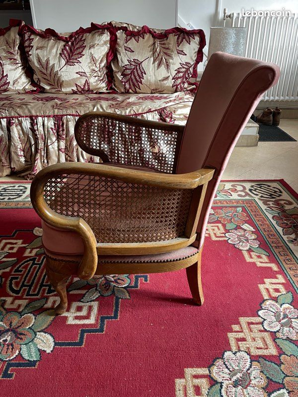 Fauteuil velours bordeaux (image 4)
