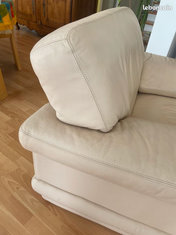 CANAPE en CUIR CONTEMPORAIN + FAUTEUIL ASSORTI (image 3)
