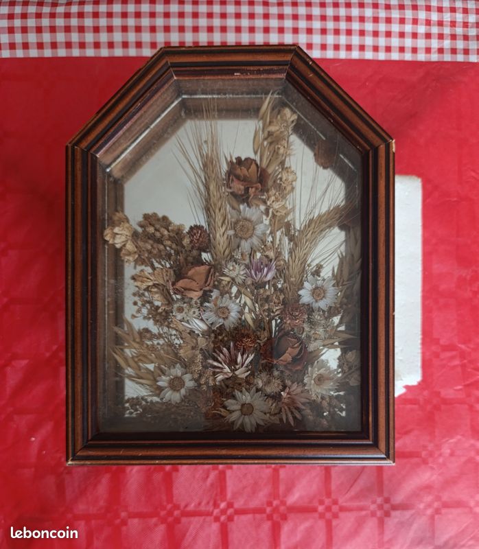 Cadre Herbier Fleurs Séchées Vintage - Forme Originale (image 1)