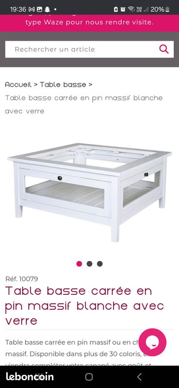 Table basse blanche (image 1)